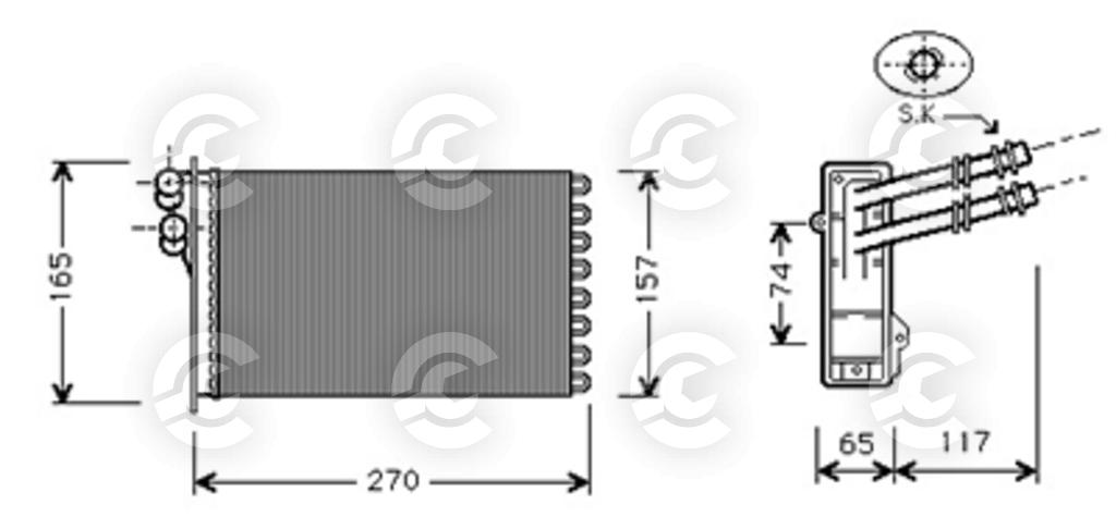 RISCALDATORE per VOLKSWAGEN, AUDI A3, TT e TT Roadster, SEAT LEON e TOLEDO II, SKODA OCTAVIA I e OCTAVIA I Combi