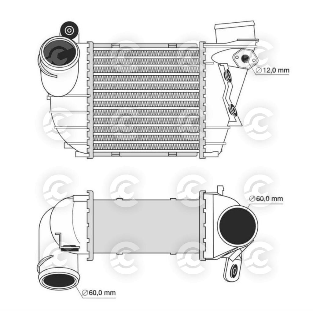 INTERCOOLER per VOLKSWAGEN, AUDI A3, SEAT LEON e TOLEDO II, SKODA OCTAVIA I, OCTAVIA I Combi e OCTAVIA I Cassone / Furgonato / Promiscuo