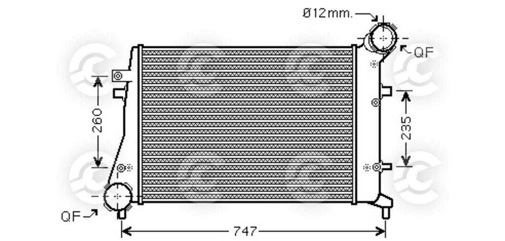 INTERCOOLER per VOLKSWAGEN, AUDI A3, A3 Cabriolet e A3 Sportback, SEAT ALTEA, TOLEDO III e ALTEA XL e SKODA