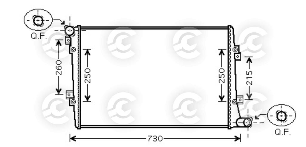 RADIATORE per AUDI A3, A3 Sportback e A3 Cabriolet, SEAT ALTEA XL, SKODA OCTAVIA II Combi e VOLKSWAGEN