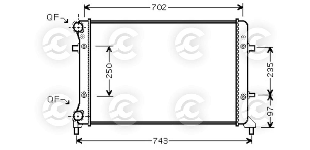 RADIATORE per VOLKSWAGEN, AUDI A3, A3 Cabriolet e A3 Sportback, SEAT, SKODA OCTAVIA II e OCTAVIA II Combi