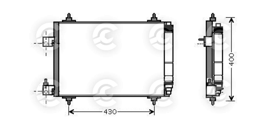 CONDENSATORE per PEUGEOT 407, 407 Coupé e 407 SW e CITROËN