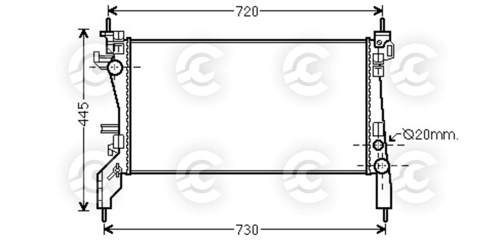 RADIATORE per CITROËN NEMO MPV / Space wagon e NEMO Cassone/Limousine spaziosa, FIAT FIORINO Cassone/Limousine spaziosa e QUBO, PEUGEOT BIPPER e BIPPER TEPEE