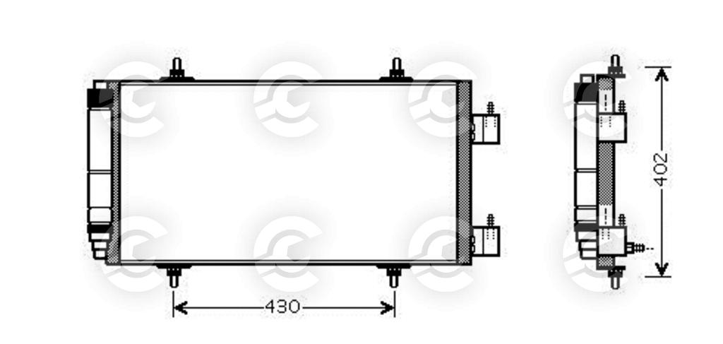 CONDENSATORE per FIAT ULYSSE, LANCIA PHEDRA, PEUGEOT 807, CITROËN C8