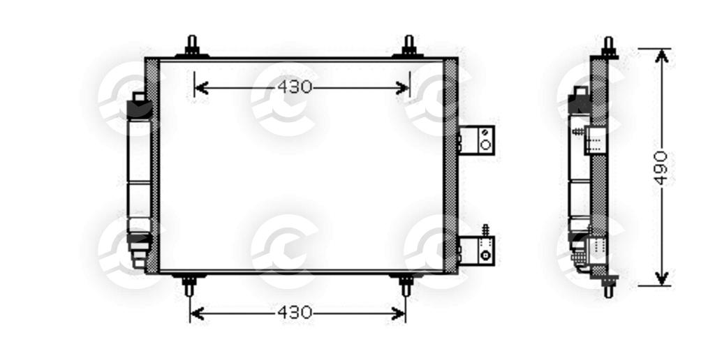 CONDENSATORE per FIAT ULYSSE, LANCIA PHEDRA, PEUGEOT, CITROËN C8, JUMPY II e JUMPY II Furgonato