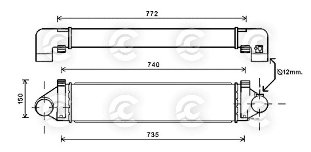 INTERCOOLER per FORD, LAND ROVER DISCOVERY SPORT, FREELANDER 2 e RANGE ROVER EVOQUE e VOLVO
