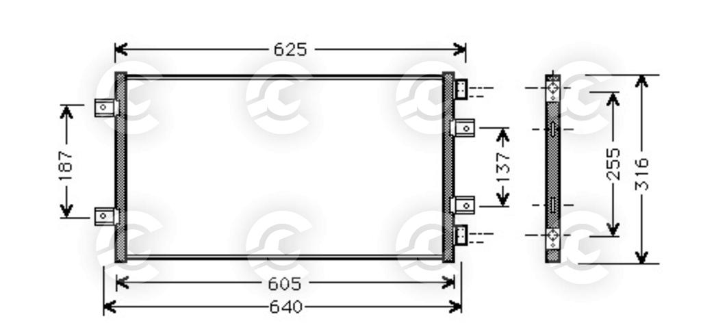 CONDENSATORE per FIAT PUNTO e PUNTO Furgone/hatchback