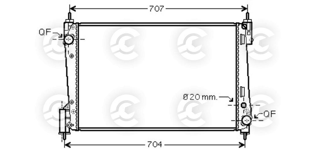 RADIATORE per FIAT GRANDE PUNTO Van e GRANDE PUNTO, OPEL CORSA D e CORSA D Furgone/hatchback
