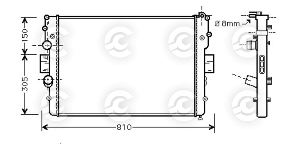 RADIATORE per IVECO DAILY IV Autobus, DAILY IV Furgonato e DAILY IV Pianale piatto/Telaio
