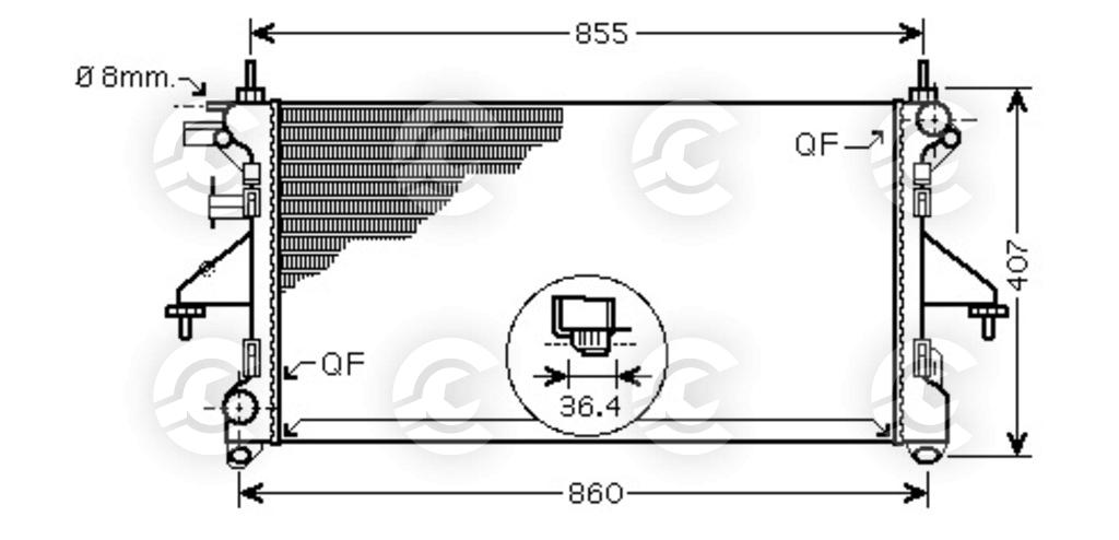 RADIATORE per FIAT DUCATO Autobus, DUCATO Furgonato e DUCATO Pianale piatto/Telaio