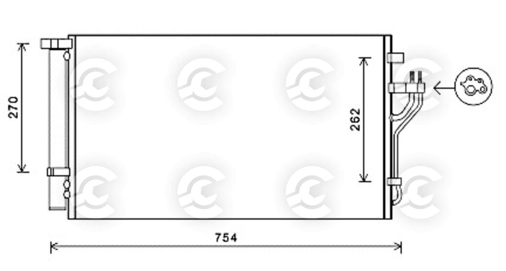 CONDENSATORE per KIA SPORTAGE III, HYUNDAI ix35