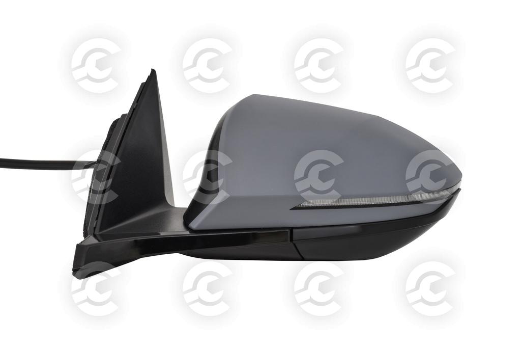 RETROVISORE SINISTRO-ELETTRICO-CON PRIMER-TERMICO-CHIUDIBILE-CON FANALE-CON BLIS-CON PROFILO NERO-CONVESSO-10 PINS