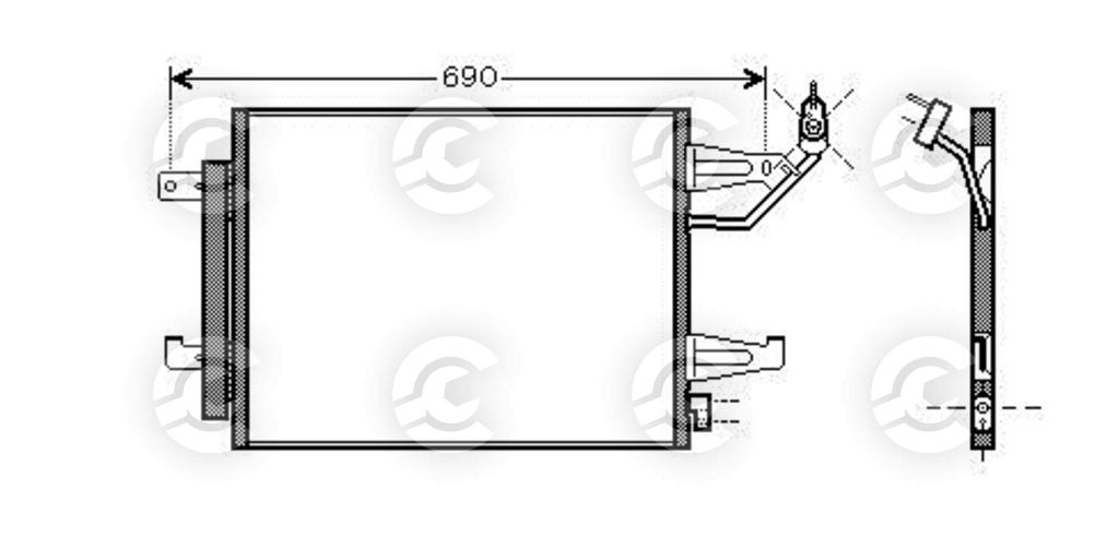 CONDENSATORE per MITSUBISHI COLT VI, COLT CZC VI Cabriolet e COLT Furgone/hatchback, SMART FORFOUR