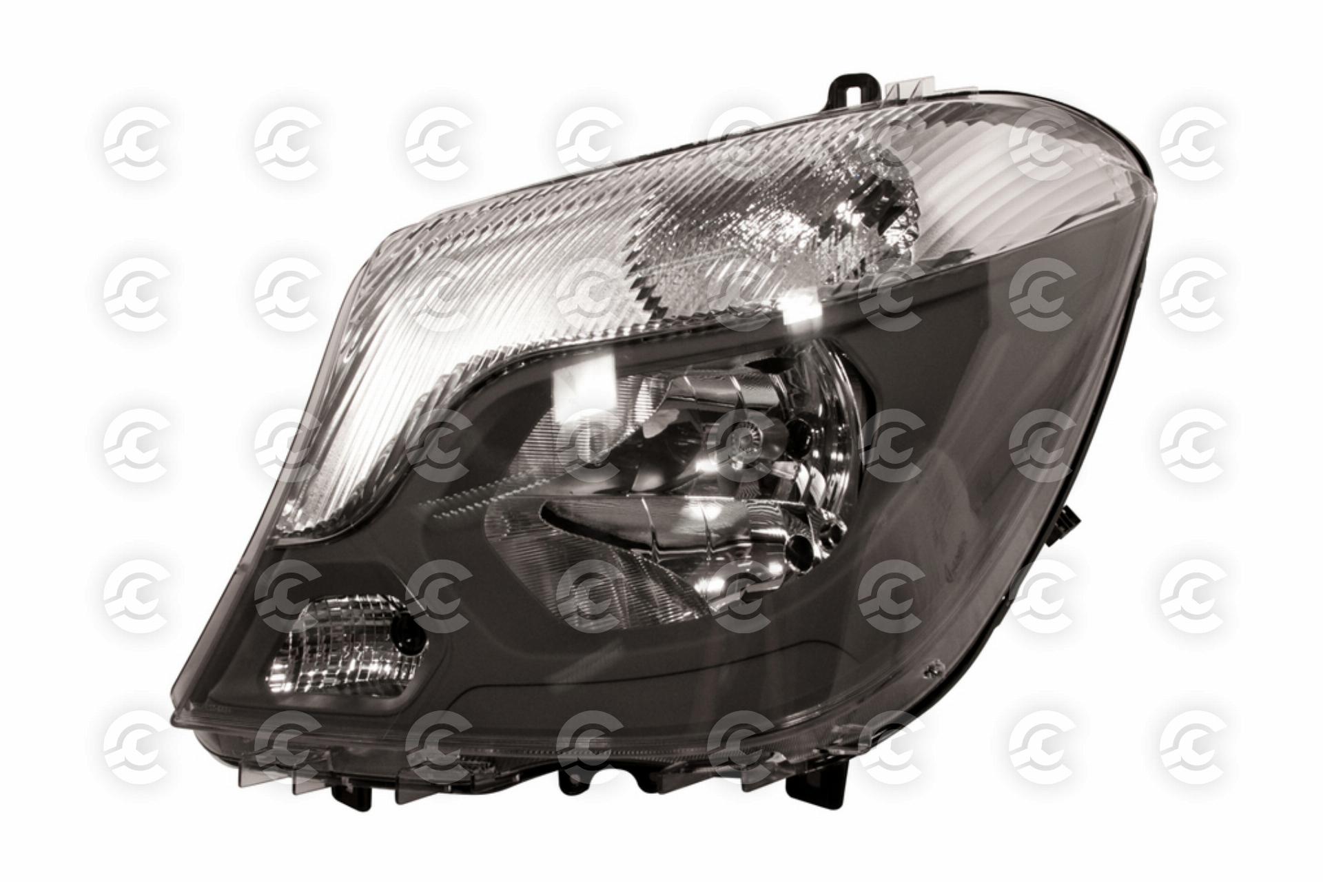 Proiettore Sinistro Alfa Romeo Mito 2008-2016 - H7+H7, Elettrico, Parabola Nera