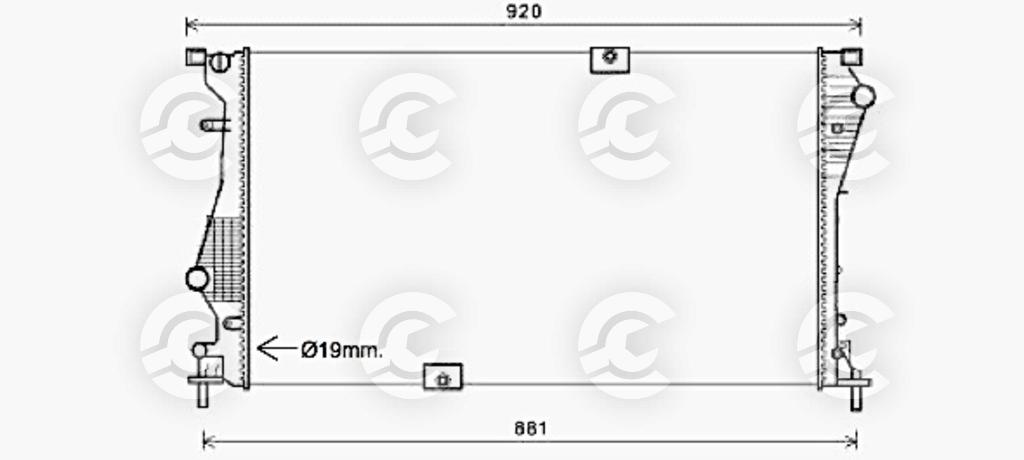 RADIATORE per OPEL VIVARO A Furgone, VIVARO A Autobus e VIVARO A Pianale piatto/Telaio, RENAULT TRAFIC II Furgone