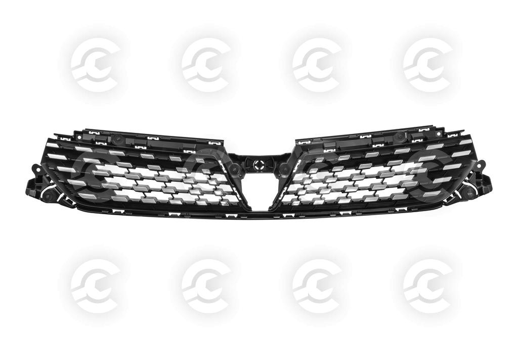 GRIGLIA RADIATORE-NERA-GOFFRATA-CON INSERTI CROMATI
