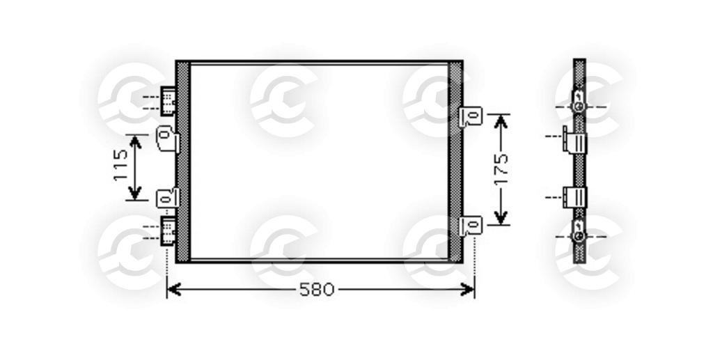 CONDENSATORE per RENAULT KANGOO e KANGOO Express