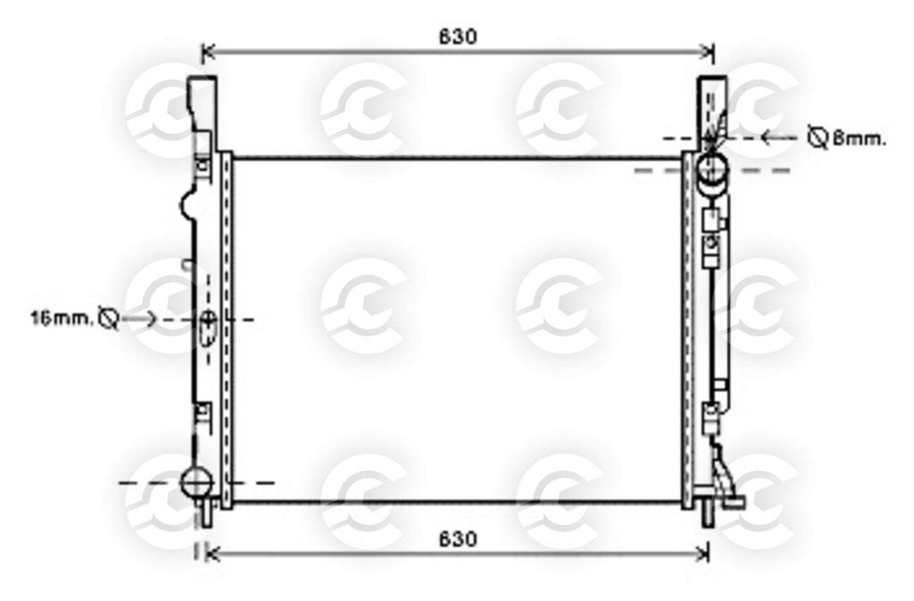 RADIATORE per RENAULT KANGOO / GRAND KANGOO II, KANGOO Express e KANGOO BE BOP