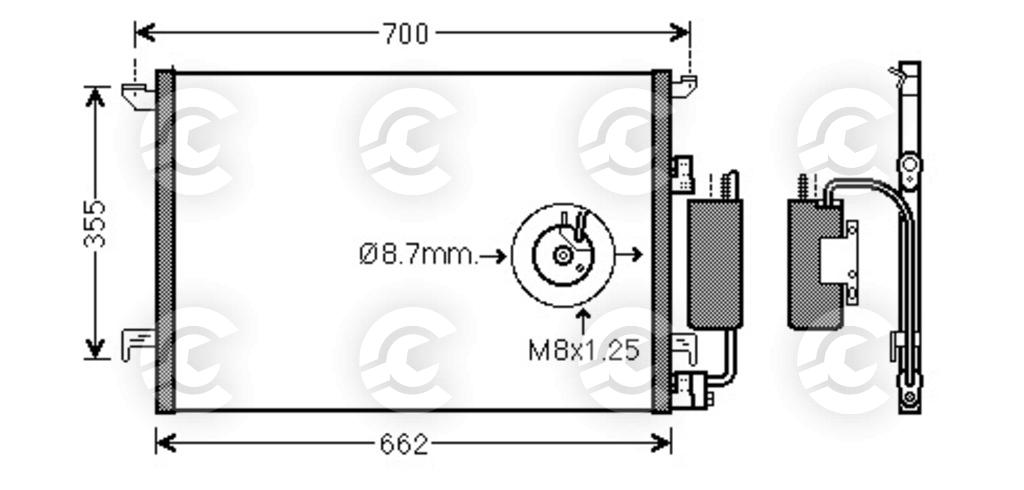 CONDENSATORE per CADILLAC BLS e BLS Wagon e SAAB