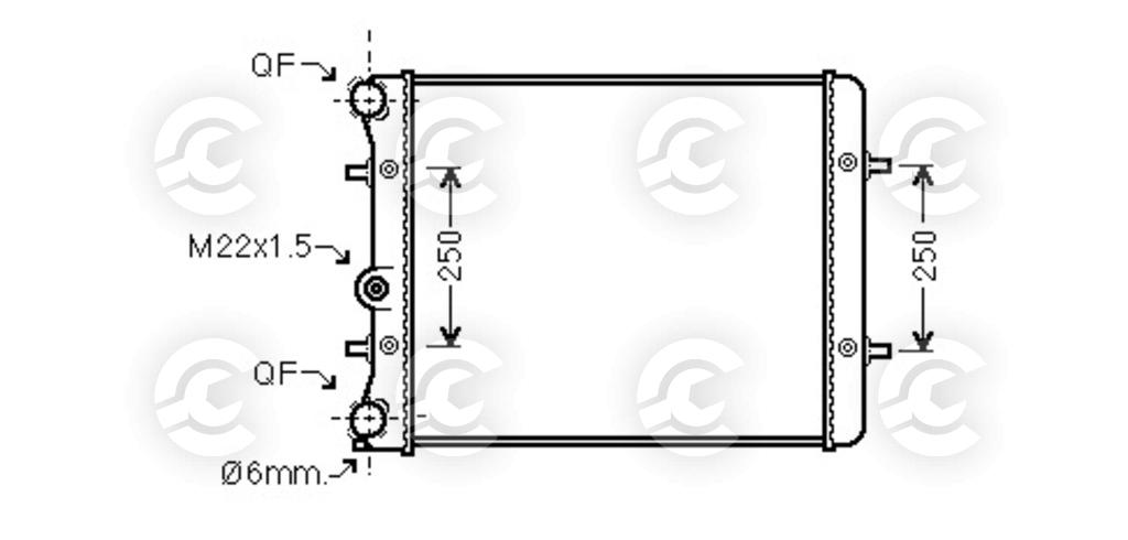 RADIATORE per SEAT LEON e TOLEDO II, SKODA OCTAVIA I e OCTAVIA I Combi e VOLKSWAGEN