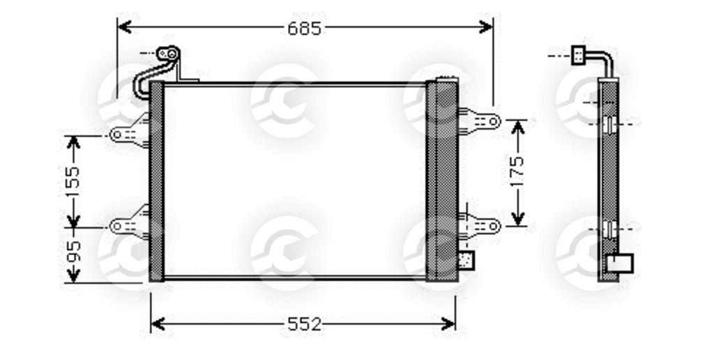 CONDENSATORE per SEAT CORDOBA e IBIZA III, SKODA e VOLKSWAGEN
