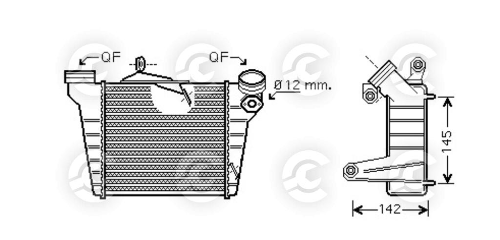 INTERCOOLER per SEAT CORDOBA e IBIZA III, SKODA FABIA I e FABIA I Praktik, VOLKSWAGEN POLO