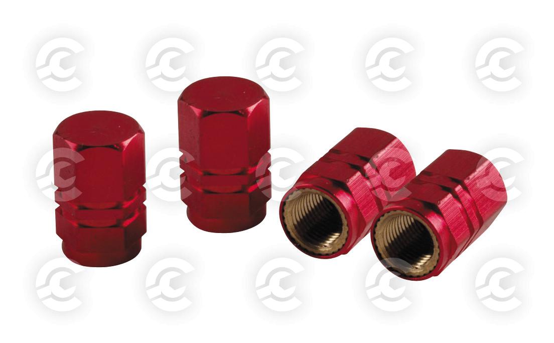 Sport-Cap Hexagonal, set 4 tappi coprivalvola - Rosso