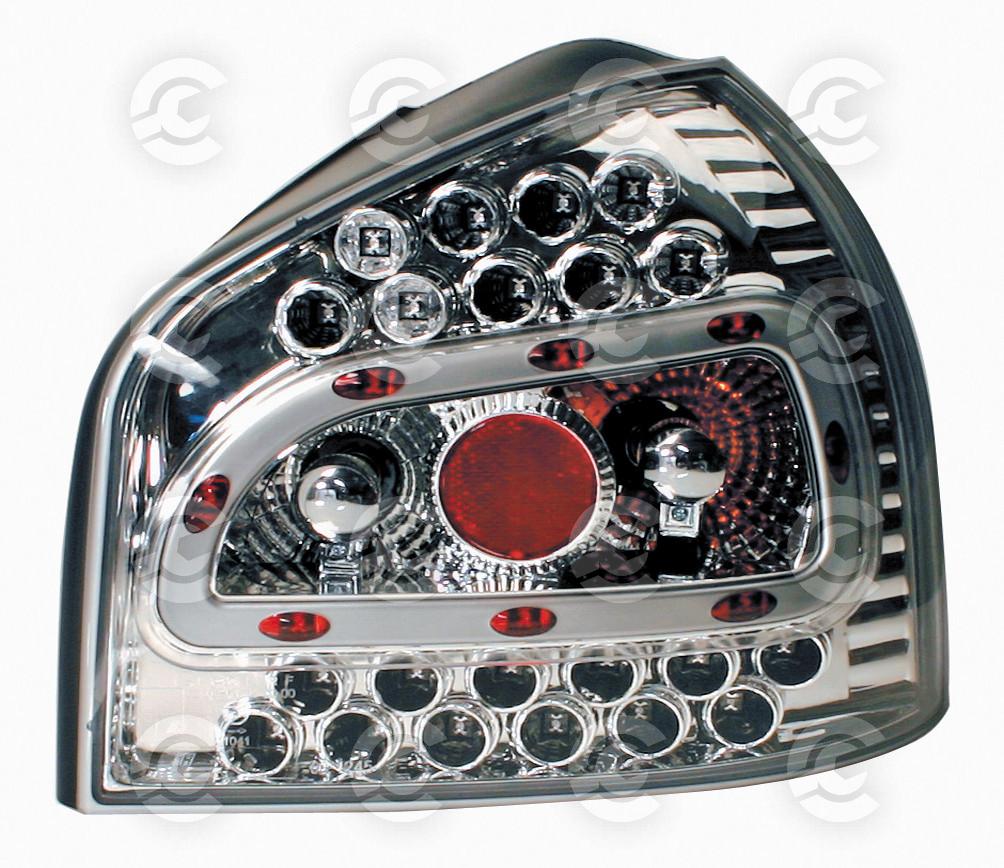 Coppia fanali posteriori LED - compatibile per  Audi A3 (9/96-4/03) - Cromo