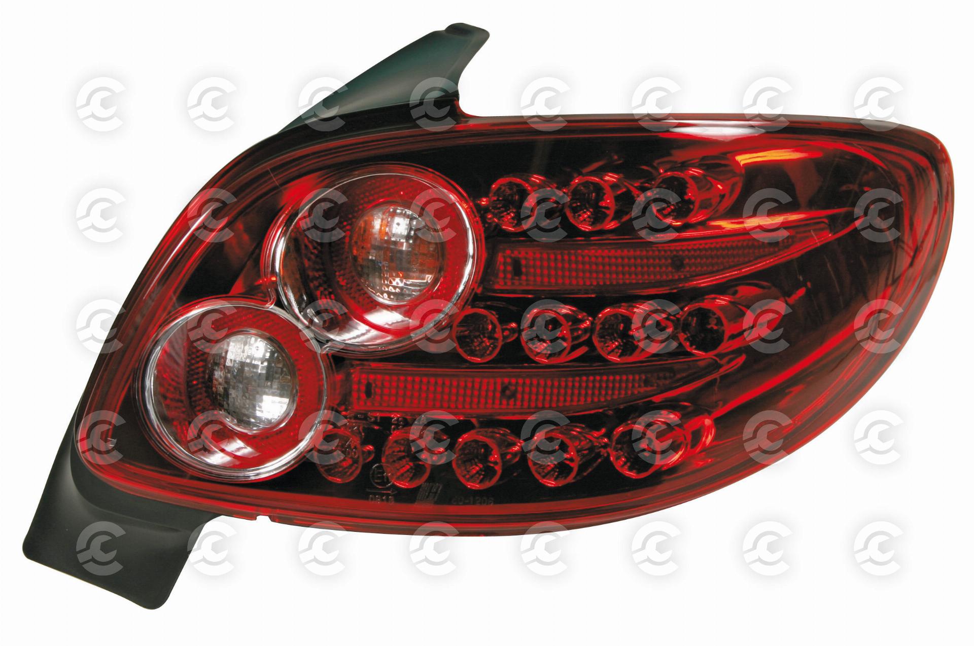 Coppia fanali posteriori LED - compatibile per  Peugeot 206 (9/98>) - Rosso