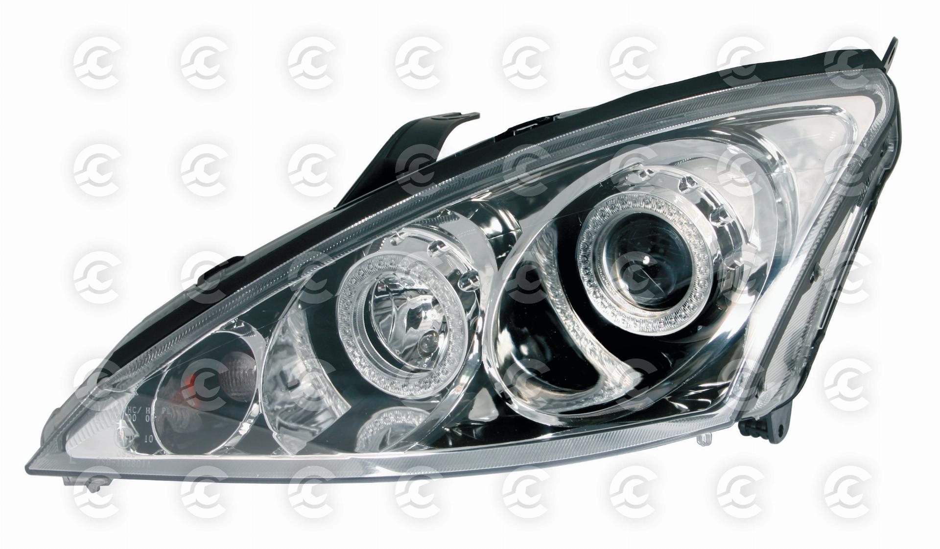 Coppia fanali anteriori Angel-Eyes - compatibile per  Ford Focus (10/00-12/04) - Cromo