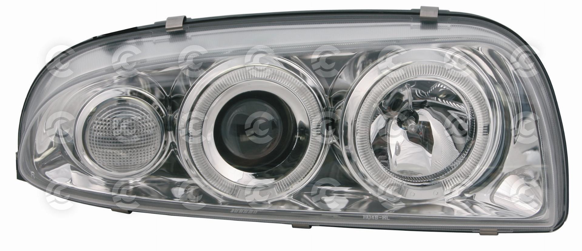 Coppia fanali anteriori Angel-Eyes - compatibile per  Ford Fiesta IV (8/95–1/02) - Cromo