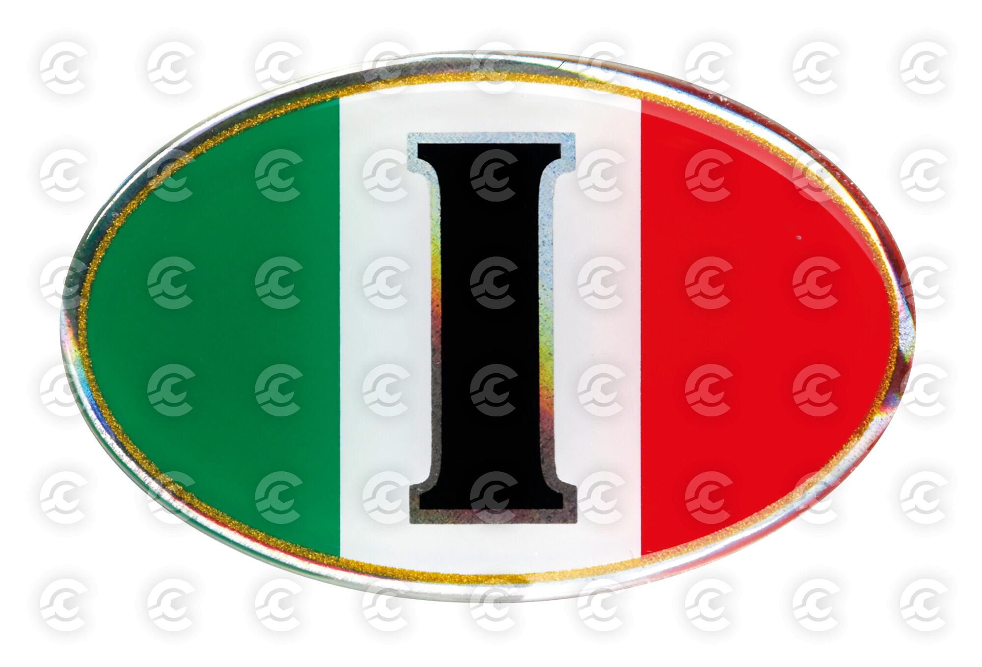 Sticky 3D - Ovale tricolore Italia, 1 pz - 61x46 mm