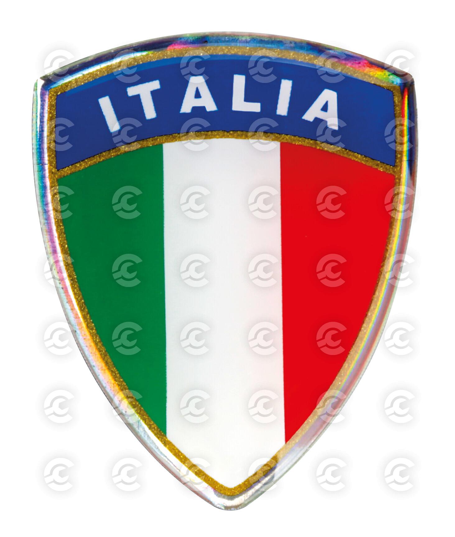 Sticky 3D - Scudetto tricolore Italia, 1 pz - 35x45 mm