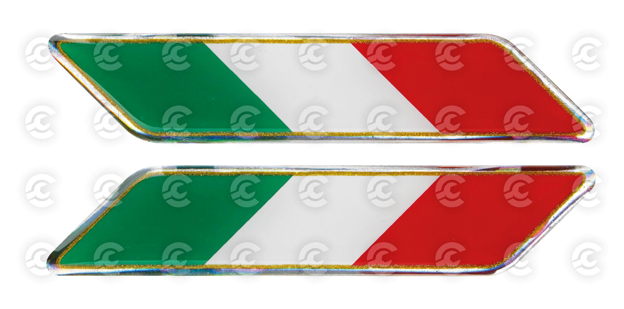 Sticky 3D - Tricolore Italia corto diagonale, 2 pz - 88x16 mm