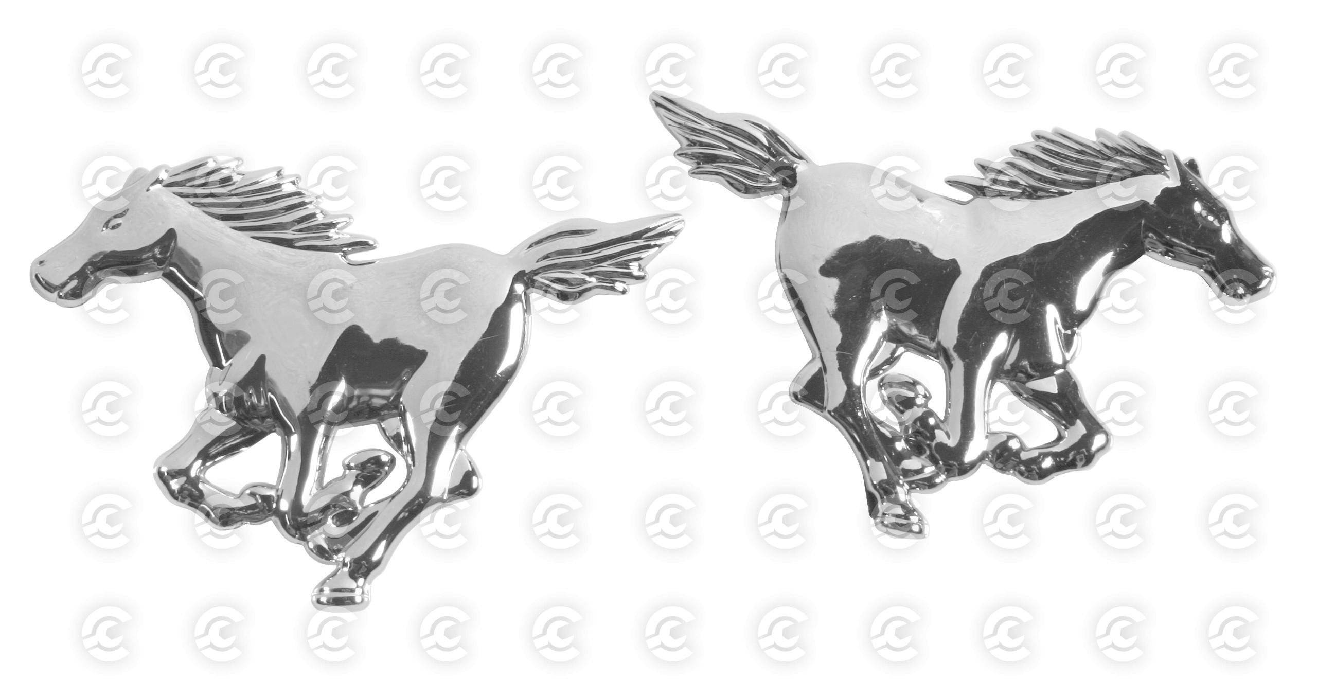 Emblema 3D cromato - 2 Horses