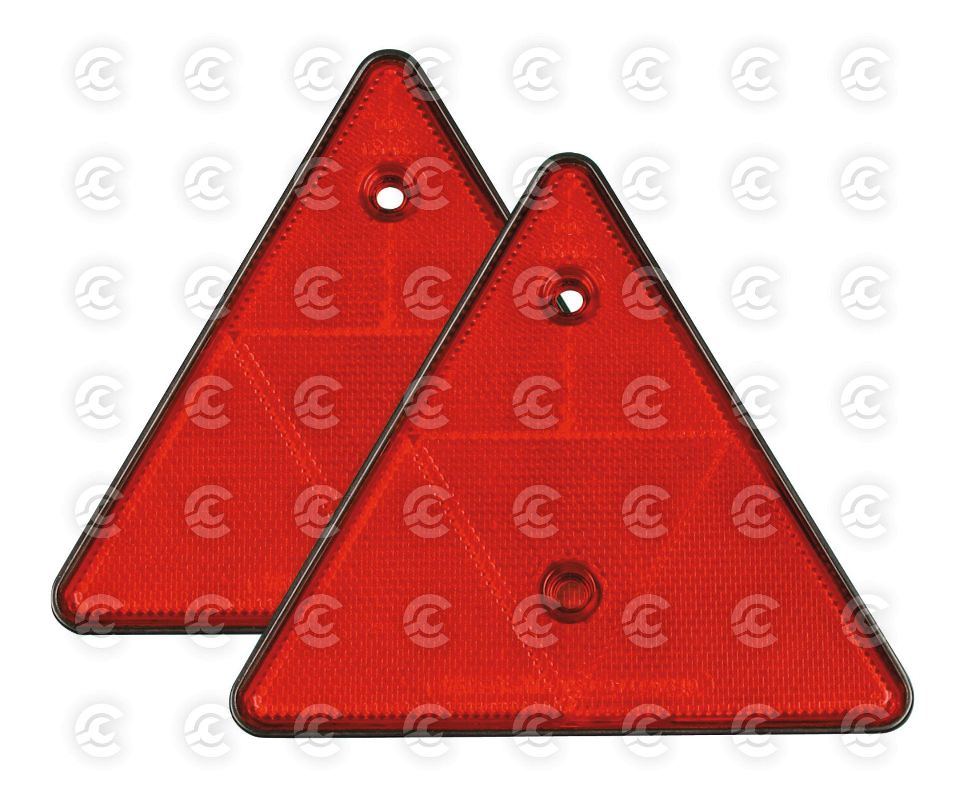 Euro-Norm catarifrangenti triangolari - 155x135 mm - Rosso