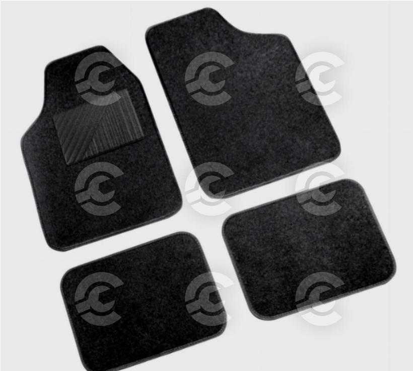 Cosmo, serie tappeti in moquette universali, 4 pz - Nero