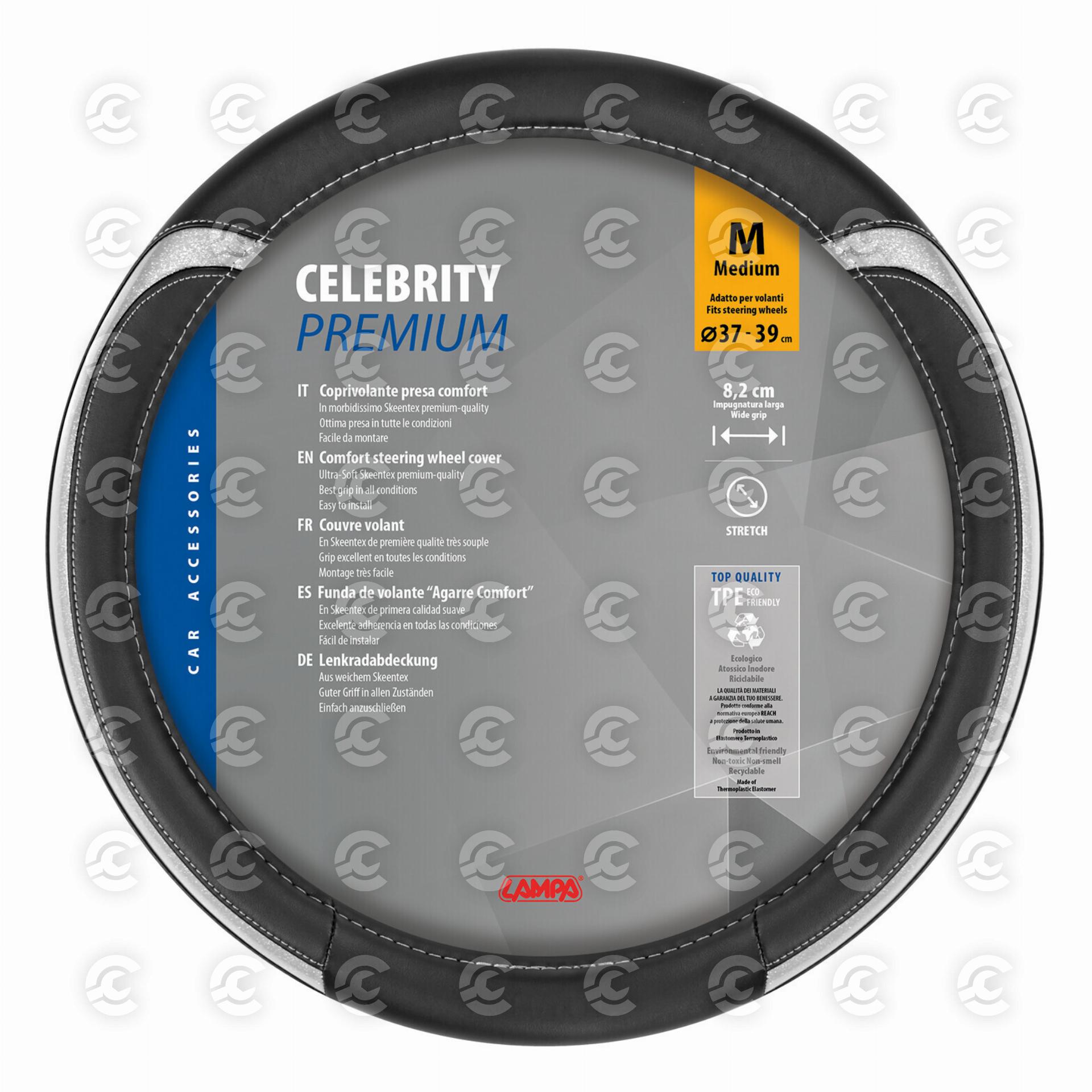 Celebrity, coprivolante in Skeentex - M - Ø 37/39 cm - Argento