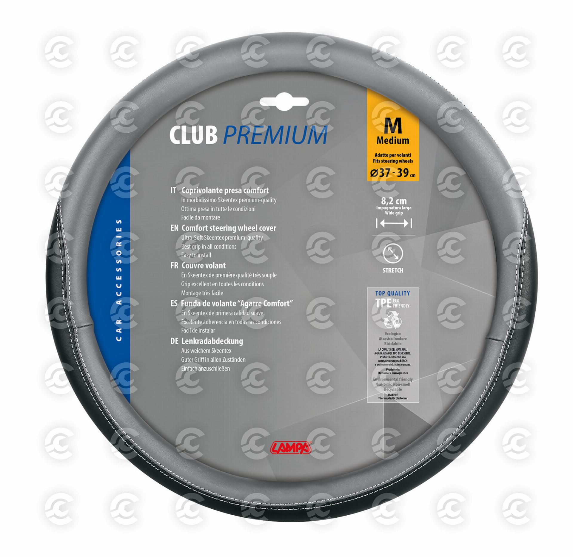 Club, coprivolante in Skeentex - M - Ø 37/39 cm - Nero/Grigio