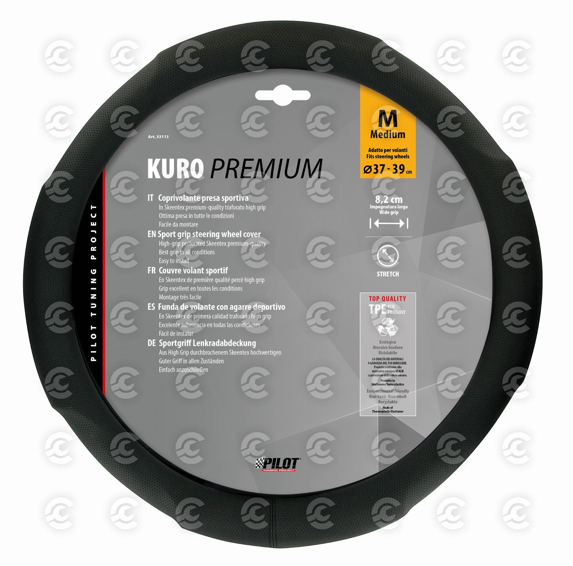 Kuro, coprivolante in Skeentex - M - Ø 37/39 cm - Nero