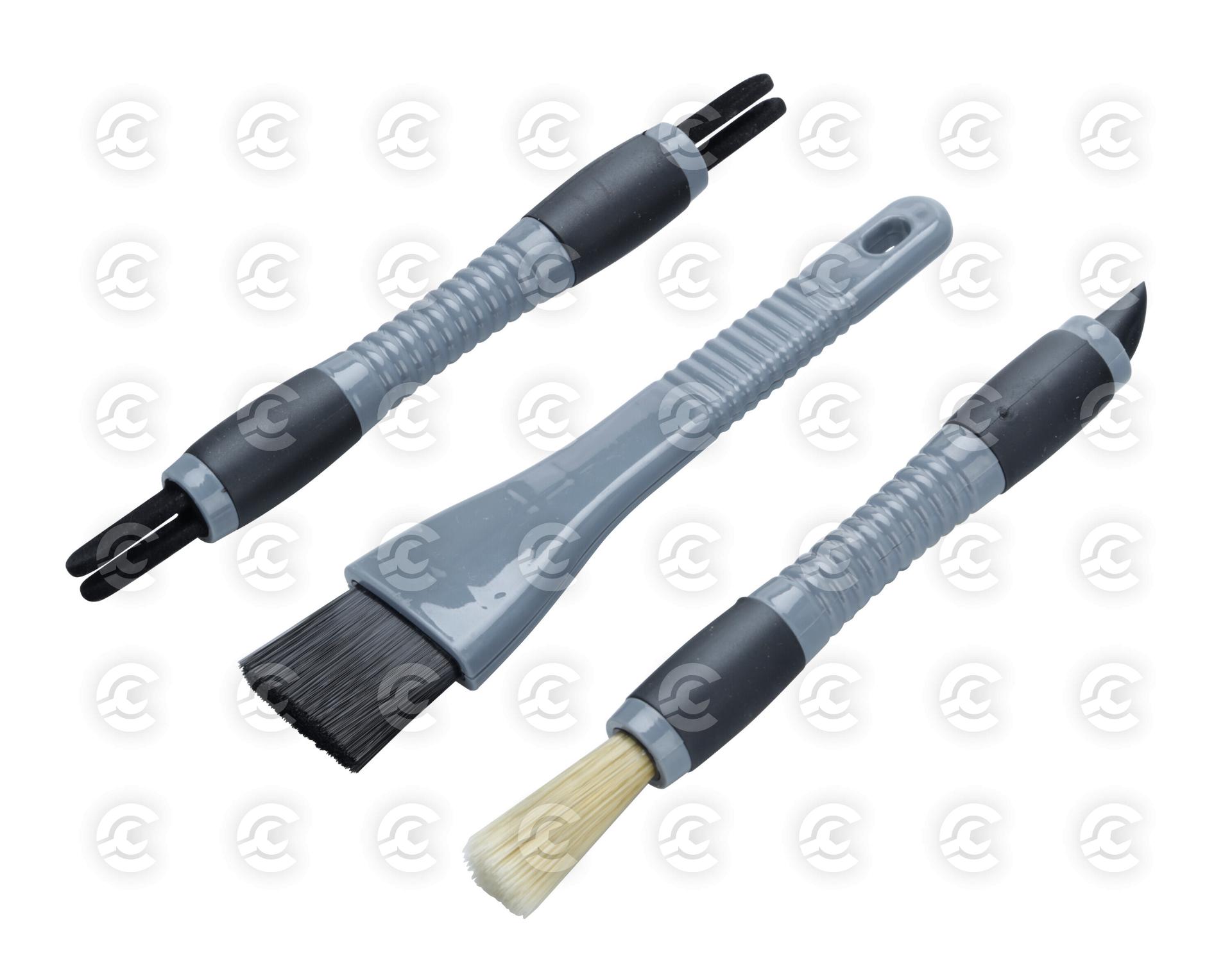 Kit 3 spazzole per pulizia interni auto