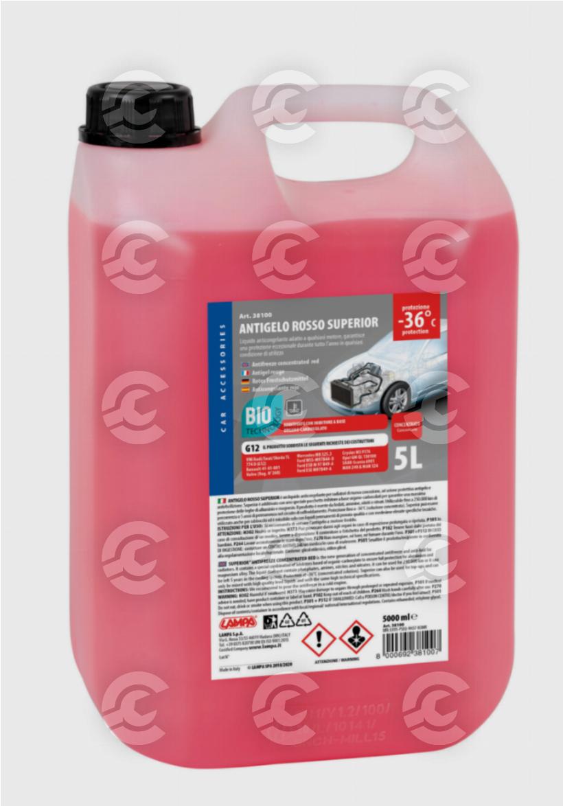 Superior-Rosso G12+, liquido antigelo concentrato (-36°C) - 5 L