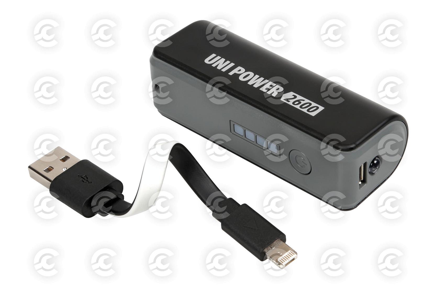 Uni-Power 2600 power-pack con cavo universal Apple / Micro Usb