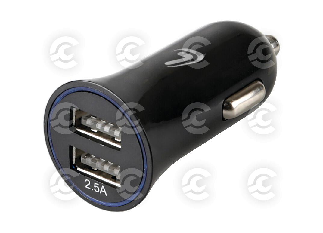 Caricabatteria 2 porte Usb - 2500 mA - 12/24V