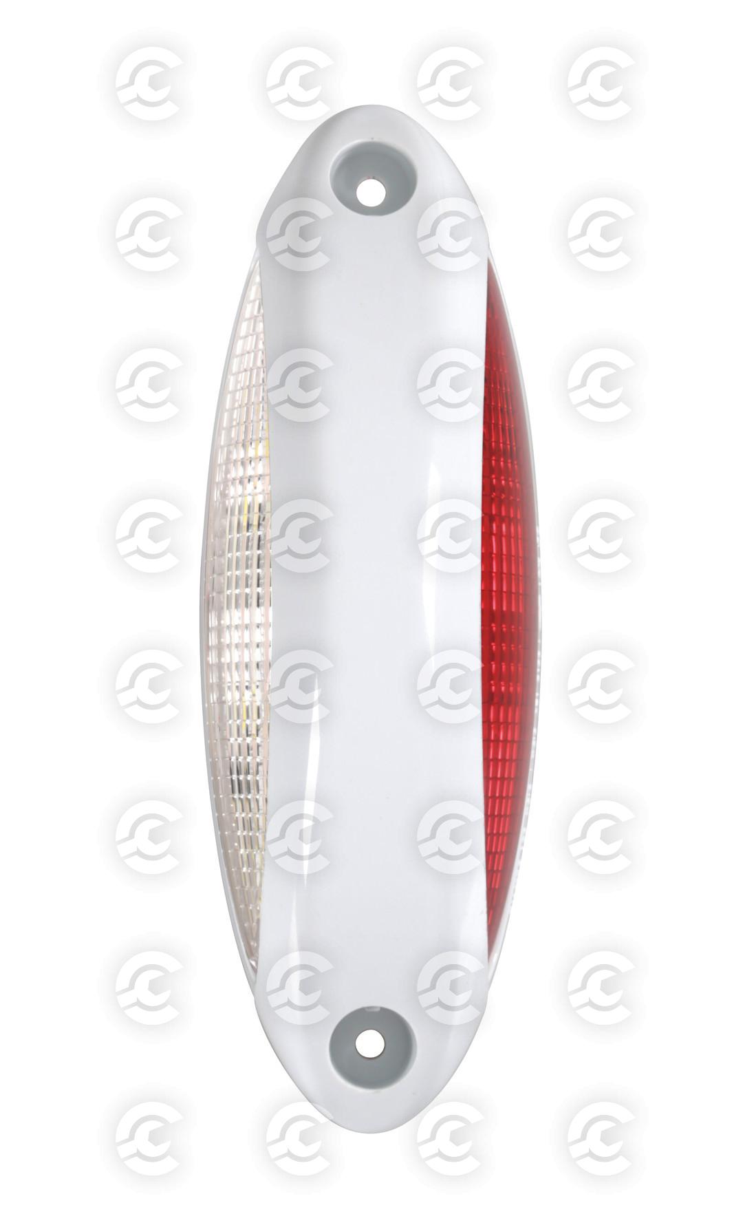 Luce supplementare a 4 Led bianco/rosso, 9/32V - Scocca bianco
