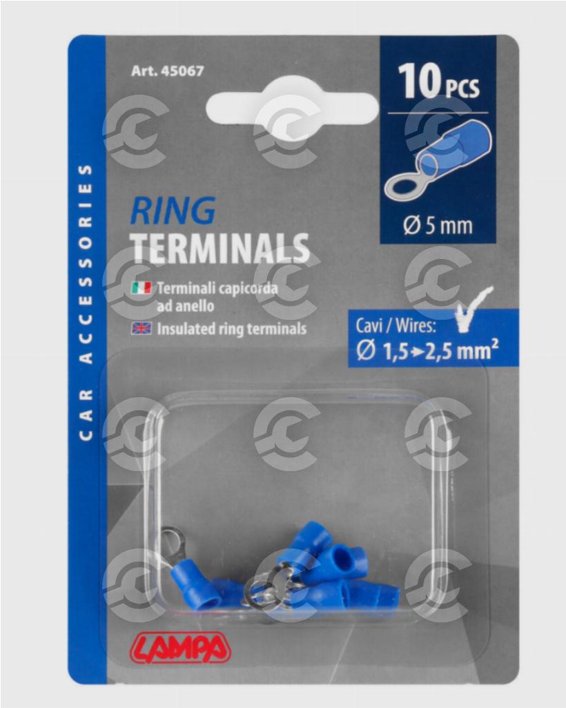 10 terminali - capicorda ad anello - Blu