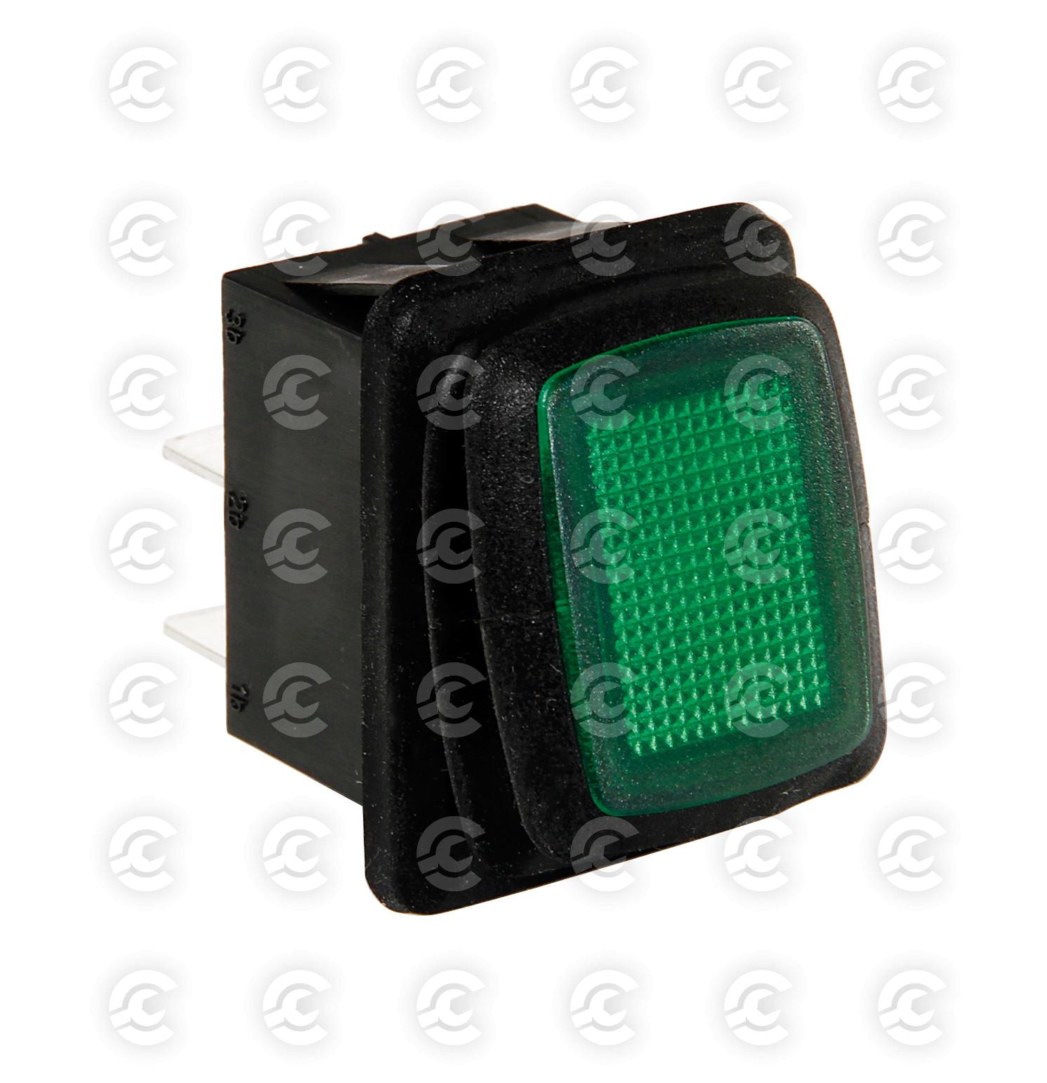 Interruttore impermeabile con spia a Led - 12/24V - Verde