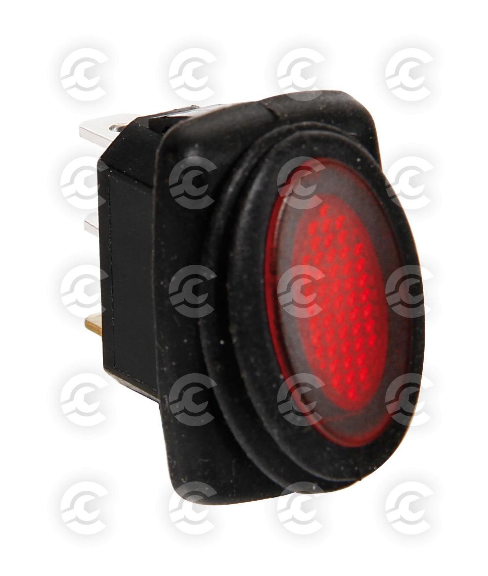 Micro interruttore impermeabile con spia a Led - 12/24V - Rosso