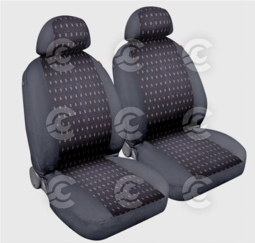 Square, coppia coprisedili anteriori in jacquard - Rosso