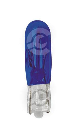 12V Lampada con zoccolo vetro - (T5) - 1,2W - W2x4,6d - 2 pz  - D/Blister - Blu
